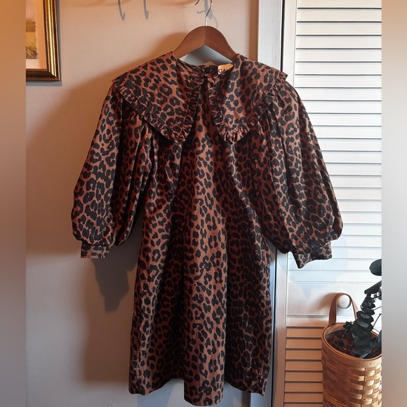 Ganni Leopard Print Midi Dress - Picture 2 of 5
